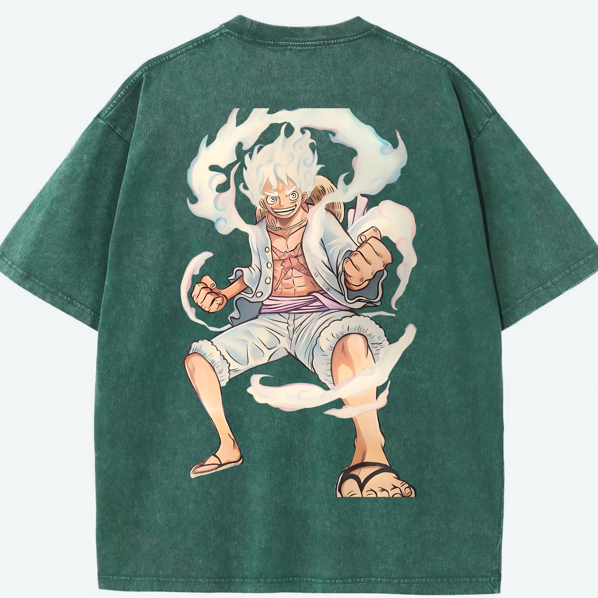 ワンピース モンキー・D・ルフィ ONE PIECE Monkey D. Luffy 綿100% ヴィンテージ風 半袖Tシャツ（背面プリント）